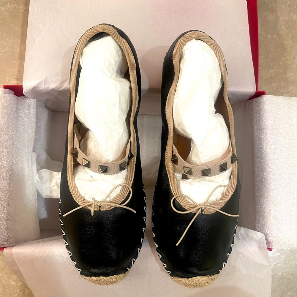 Valentino Rockstud Espadrille Sandals